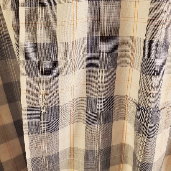 Van Heusen Men's button up shirt, Blue/gray/white/orange plaid 16 1/2 × 34/35 - Picture 4 of 4